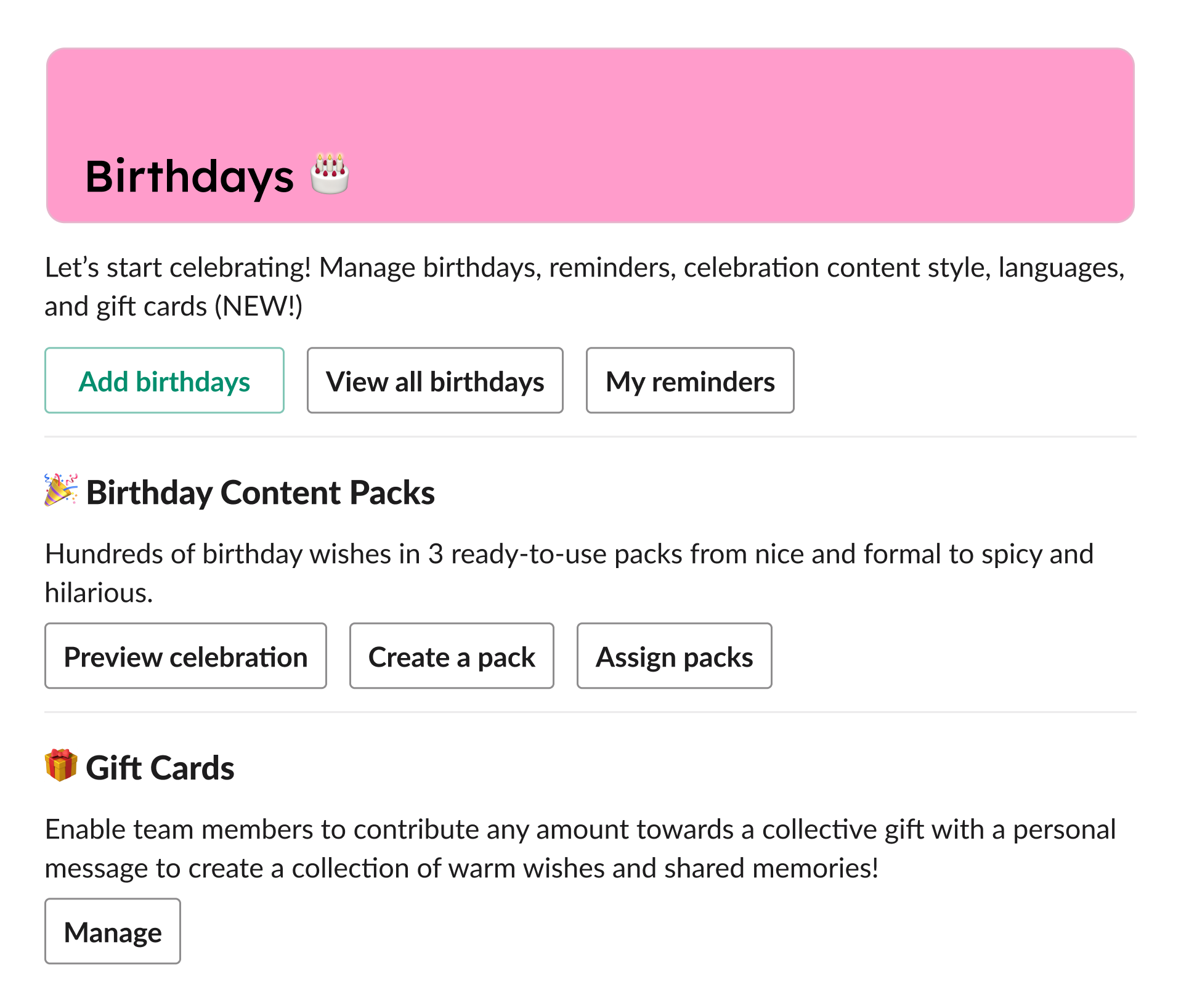 Slack Birthday Bot setup automated birthday and anniversary cards