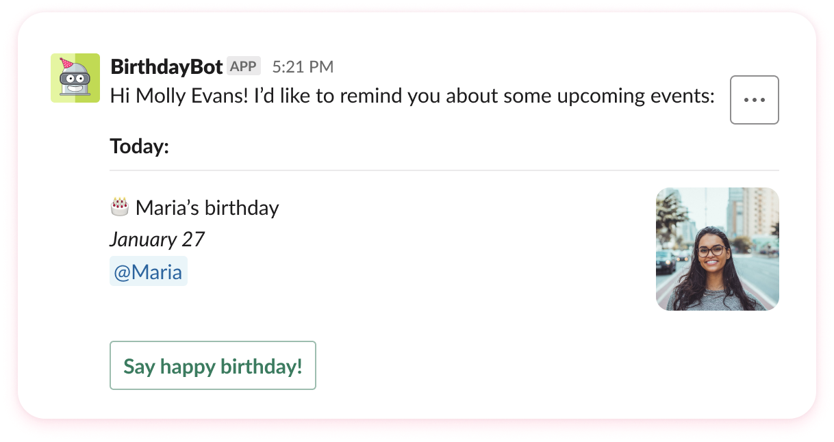 Slack Birthday Bot setup automated birthday and anniversary cards